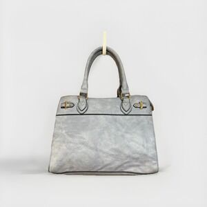 Dark Gray Faux Leather Studded 2-in-1 Tassel Tote B1